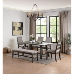 Rubber Wood Dining Table In Dark Grey - Counter Height -Gourmet Interiors dd675740 98f8 433c 846a 5924e9ceb467