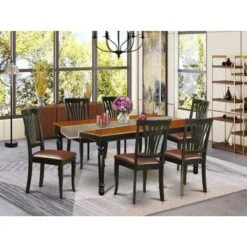 Kitchen Table Set - One Dover Dining Table And Kitchen Chairs - Black And Cherry Finish (Pieces & Seat Type Options) - DOAV9-BCH-W -Gourmet Interiors dd821914 6595 4fdb 93f2 b7cd68cd816e