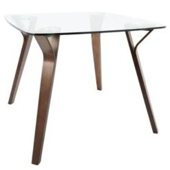 Folia Mid-century Modern Square Dining Table - Walnut -Gourmet Interiors ddb63eb4 80b8 4e16 8c40 0874ca29cf2f
