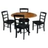 42 In Dual Drop Leaf Dining Table With 4 Dining Chairs - 5 Piece Dining Set - Black And Cherry Table/black Chairs -Gourmet Interiors ddea0df1 3607 4fe1 8a9f b57b2233d6fc