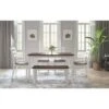 6 Piece Dining Table Set With Bench, Table Set With Waterproof Coat - Ivory And Cherry -Gourmet Interiors de3680e8 cd6e 43c2 a10e 057a33796cad
