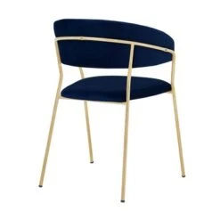 Nara Modern Velvet And Gold Metal Leg Dining Room Chairs - Set Of 2 - Blue -Gourmet Interiors de920bca aabb 47b9 a239 171b50d7cb9b