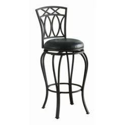 Upholstered Swivel Bar Stool Black