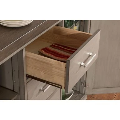 Hillsdale Brigham Kitchen Island In Gray With Wood Top - 36.25H X 48W X 18D - Portable 8 Hillsdale Brigham Kitchen Island In Gray With Wood Top - 36.25H X 48W X 18D - Portable - Image 6