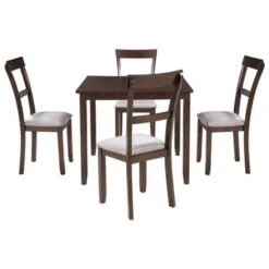 Merax 5-Piece Dining Set Industrial Wooden Dining Table And 4 Chairs - Espresso -Gourmet Interiors df5bf51d 11b9 4bf4 9c59 17a102112eda