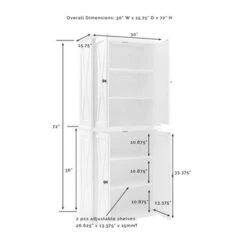 Clifton Tall Pantry - 30"W X 15.75"D X 72"H - White -Gourmet Interiors dfae1be1 419c 43c5 91d1 14f60595716b