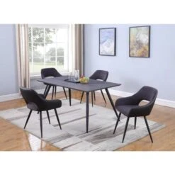Somette Henry Open-Back Side Chair, Set Of 2 - 23.2" X 23.6" X 31.1" - Set Of 2 - Grey - Dining Height -Gourmet Interiors e0752b5f a9ce 4d1c 90d5 6b1aacee9723