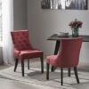 Cheney Contemporary Tufted Dining Chairs (Set Of 2) By Christopher Knight Home - 21.50" L X 25.00" W X 36.00" H - Deep Red/Dark Brown 2 Cheney Contemporary Tufted Dining Chairs (Set Of 2) By Christopher Knight Home - 21.50" L X 25.00" W X 36.00" H - Deep Red/Dark Brown -Gourmet Interiors e0d6aac7 2e1a 4f5b bdc6 0e6b99d566c8