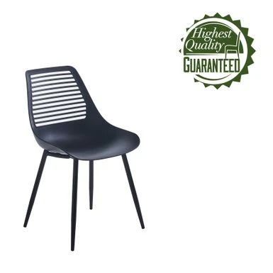 Porthos Home Ebrill Dining Chairs Set Of 2, Plastic Shell, Iron Legs - Black 9 Porthos Home Ebrill Dining Chairs Set Of 2, Plastic Shell, Iron Legs - Black - Image 7