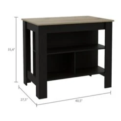 Boahaus Le Havre Kitchen Island (Black - Brown) - Black - Brown -Gourmet Interiors e1401a33 80e0 44c0 a08c 9a768ea0c3e6