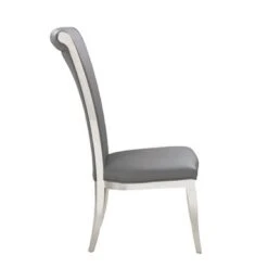 Somette Juliet Tall Rolled Back Side Chair, Set Of 2 - Grey -Gourmet Interiors e1765c18 7231 4a95 bc5e 32d43d5a43bd