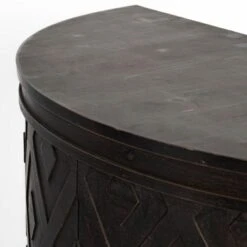 Lennon Dark Brown Fir Veneer W/ 4 Doors Curved Accent Cabinet - 38.5L X 18.5W X 32.3H - Dark Brown -Gourmet Interiors e187b024 3b22 4a62 b748 13f63ae3b073