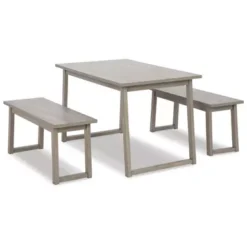 Gourmet Interiors 5 Loratti Dining Table And Benches (Set Of 3)