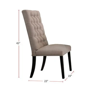 Set Of 2 Linen Side Chairs In Tan Finish - Set Of 2 - Tan And Vintage Black 5 Set Of 2 Linen Side Chairs In Tan Finish - Set Of 2 - Tan And Vintage Black - Image 3