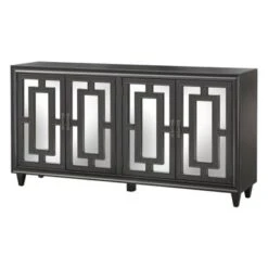 Lifestorey Lavoy 4-Door Mirrored Buffet/Sideboard - Black -Gourmet Interiors e4501106 1311 44d8 ab88 bd3b49749014