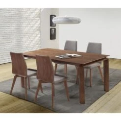 Treviso Mid-Century Extension Dining Table In Walnut Finish And Top - Walnut -Gourmet Interiors e4925937 5639 45c1 b902 692a66a146a5