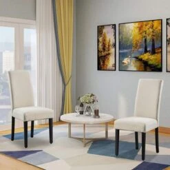 Copper Grove Elorza Tan Upholstered Solid Wood Armless Accent Chairs (Set Of 2) - 18.5 X 18 X 36 - Beige -Gourmet Interiors e4ce9907 0f42 4a80 aa3a 8b6f4f5dd6b8