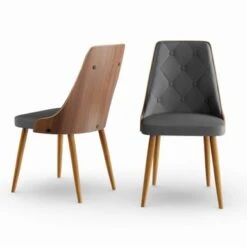 Carson Carrington Arvika Mid-century Modern Walnut Wood Dining Chair - N/A - White -Gourmet Interiors e4ecfa11 cbc4 4109 9eba 4fe9212d1a2e