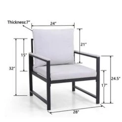 PHI VILLA Accent Living Room Lounge Sofa Chair With Metal Frame - Brown -Gourmet Interiors e510f3f3 50c8 4e4d 97c6 489131e851bc