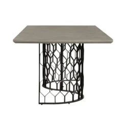 Solange Concrete And Black Metal Rectangular Dining Table - Grey & Black -Gourmet Interiors e57c1170 dce3 4e52 b48b aa582e8428fb