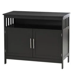 HOMCOM Kitchen Console Table, Buffet Sideboard, Wooden Storage Table With 2-Level Cabinet And Open Space - Grey 33 HOMCOM Kitchen Console Table, Buffet Sideboard, Wooden Storage Table With 2-Level Cabinet And Open Space - Grey -Gourmet Interiors e5bca41f cbe0 4f3c 94fb 2fa91a423ce9