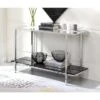 Console Table, Mirrored, Faux Marble & Chrome - Black -Gourmet Interiors e67caf77 56f8 49b2 83cc e07a15623cb0