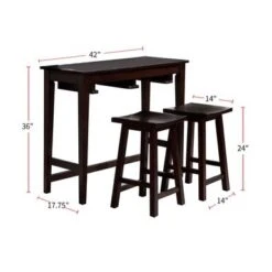 3 Piece Bar Table Set With Two Stools - Antique Teal, Gray -Gourmet Interiors e6f20a76 f0f5 4a13 bde0 f98e8d9897f2