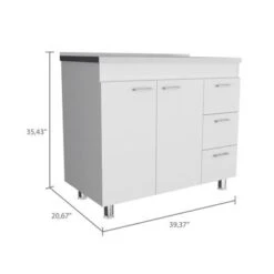 Boahaus Balve Base Cabinet (White) - White -Gourmet Interiors e72882d4 b850 47c7 a6ac ad1b0221cbc2