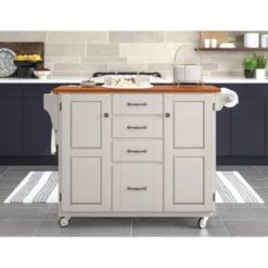 Copper Grove Pinehurst Island White Finish Cart - Kitchen Cart - Wood 21 Copper Grove Pinehurst Island White Finish Cart - Kitchen Cart - Wood -Gourmet Interiors e72c2731 4088 4a57 be59 b43feee7c709