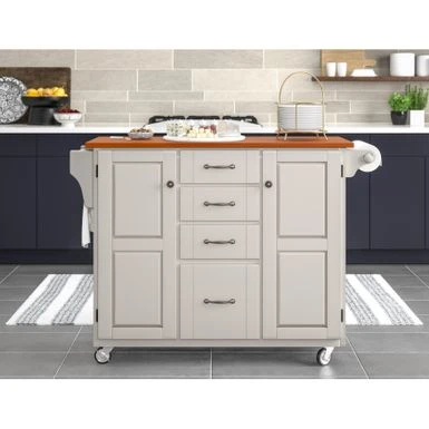 Copper Grove Pinehurst Island White Finish Cart - Kitchen Cart - Wood 11 Copper Grove Pinehurst Island White Finish Cart - Kitchen Cart - Wood - Image 9