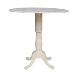42" Round Pedestal Dual Drop Leaf Table - Unfinished - N/A - 35.5"H -Gourmet Interiors e74f3d3b de29 4694 9d9d 0ffce5558d03