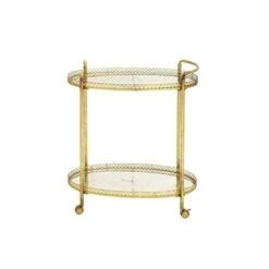 Metal Traditional Bar Cart With Lockable Wheels - Gold - Iron 5 Metal Traditional Bar Cart With Lockable Wheels - Gold - Iron -Gourmet Interiors e76aa5f1 d3d8 4244 849d 65aae9915add
