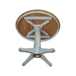 36" Round Top Pedestal Table - Hickory/Stone - Dining Height - Distressed Hickory/Stone -Gourmet Interiors e7ac06bc 3c0e 4ff7 9def 542ab0d85e22