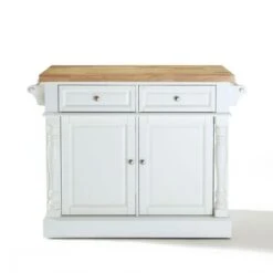 Oxford Butcher Block Kitchen Island - 47.75 "W X 23 "D X 35.75 "H - Stationary - White - Wood -Gourmet Interiors e7f4e1b0 b521 41e8 944a c7c1a35e21cc
