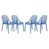 LeisureMod Cornelia Modern Plastic Dining Side Chair (Set Of 4) - Transparent Blue -Gourmet Interiors e8006651 74bc 4b90 ba63 58b20e646e43