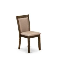 Dining Table Set Include A Dining Table And Parson Chairs With Dark Khaki Fabric Seat - Linen White Finish (Pieces Option) - X727MZ716-7 -Gourmet Interiors e907edd9 aeff 4e08 94ba e822d2c0ab6f