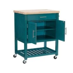 The Curated Nomad Coyote Teal Kitchen Cart - Teal -Gourmet Interiors e96a6b54 736c 4954 8c20 da4e427bcfec