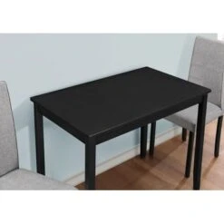 Dining Table Set/ 3pcs Set/ Small/ 39" Rectangular/ Kitchen/ Wood/ Pu Leather Look/ Black/ Grey/ Contemporary/ Modern -Gourmet Interiors ea2e6df0 4556 460d a5af 87cf88641287