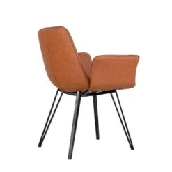 Porthos Home Valo Dining Chairs Set Of 2, Tufted PU Leather Upholstery - Brown -Gourmet Interiors ea791e00 46e3 4380 bd62 19b0504dbe77