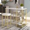 3-Piece Modern Pub Set With Bar Stools - White 1 3-Piece Modern Pub Set With Bar Stools - White -Gourmet Interiors ea90216f 7bc7 4ce8 ae53 86421231289d