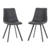 LeisureMod Markley Modern Leather Dining Chair With Metal Leg Set Of 2 - Charcoal Black -Gourmet Interiors eaf87748 aea7 4f2b a03a 93b7cdf950b9