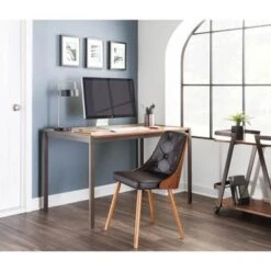 Carson Carrington Arvika Mid-century Modern Walnut Wood Dining Chair - N/A - White -Gourmet Interiors eb183deb ad53 40b9 b0f7 dc0fe1e1073d