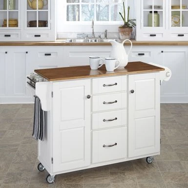 Copper Grove Pinehurst Island White Finish Cart - Kitchen Cart - Wood 4 Copper Grove Pinehurst Island White Finish Cart - Kitchen Cart - Wood - Image 2
