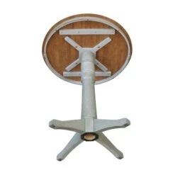 36" Round Top Pedestal Table - Hickory/Stone - Dining Height - Distressed Hickory/Stone -Gourmet Interiors ebe3f122 5485 4ba5 8809 ff55fd910b32