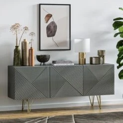 Giza 3D 63" Sideboard - Black -Gourmet Interiors ecd5da7e 3361 4150 b578 e6aefea15438