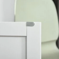 HOMCOM 48" Modern Kitchen Island Cart On Wheels With Storage Drawers, Rolling Utility Cart With Adjustable Shelves, Cabinets - White -Gourmet Interiors ed261b5d e58f 4dde 9b32 991b5da2447c