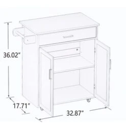 Nestfair White Kitchen Cart With Towel Rack And Shelves - White 19 Nestfair White Kitchen Cart With Towel Rack And Shelves - White -Gourmet Interiors ed51e330 563c 40bc b985 2d9bbb1624eb