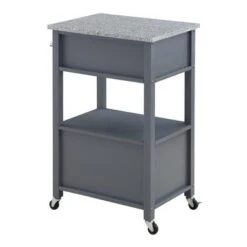 Fairfax Kitchen Cart With Granite Top - White Base -Gourmet Interiors ed6f8091 3f8f 44fa b2e2 62df2c211d06