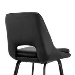 Carise Black Faux Leather And Black Metal Swivel 26" Counter Stool -Gourmet Interiors edb0148e 956d 4be7 b6c8 bff5f53834bd