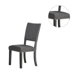 Set Of 2 Upholstered Fabric Dining Chairs - Black -Gourmet Interiors ee54b2bc d6e8 4114 b6f4 79edde5d1bfb